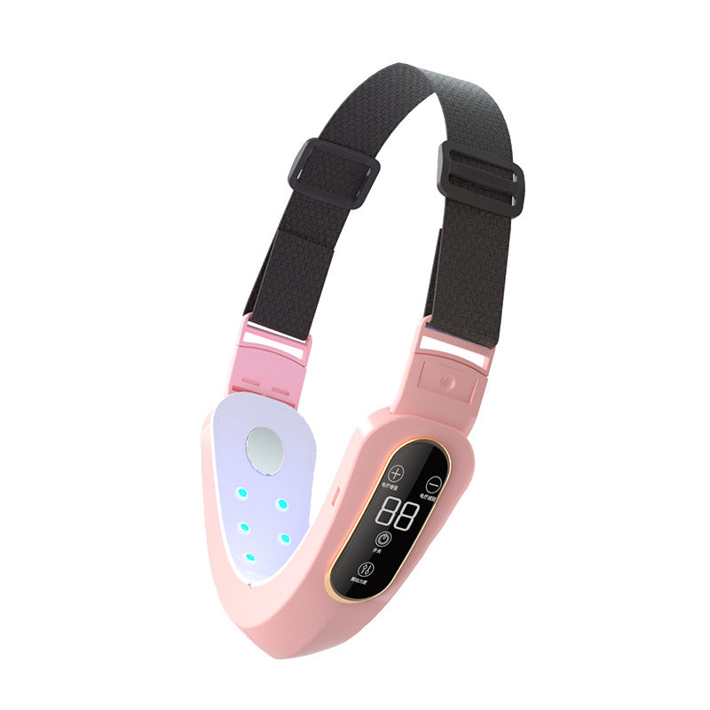Face massager band showing the LED display