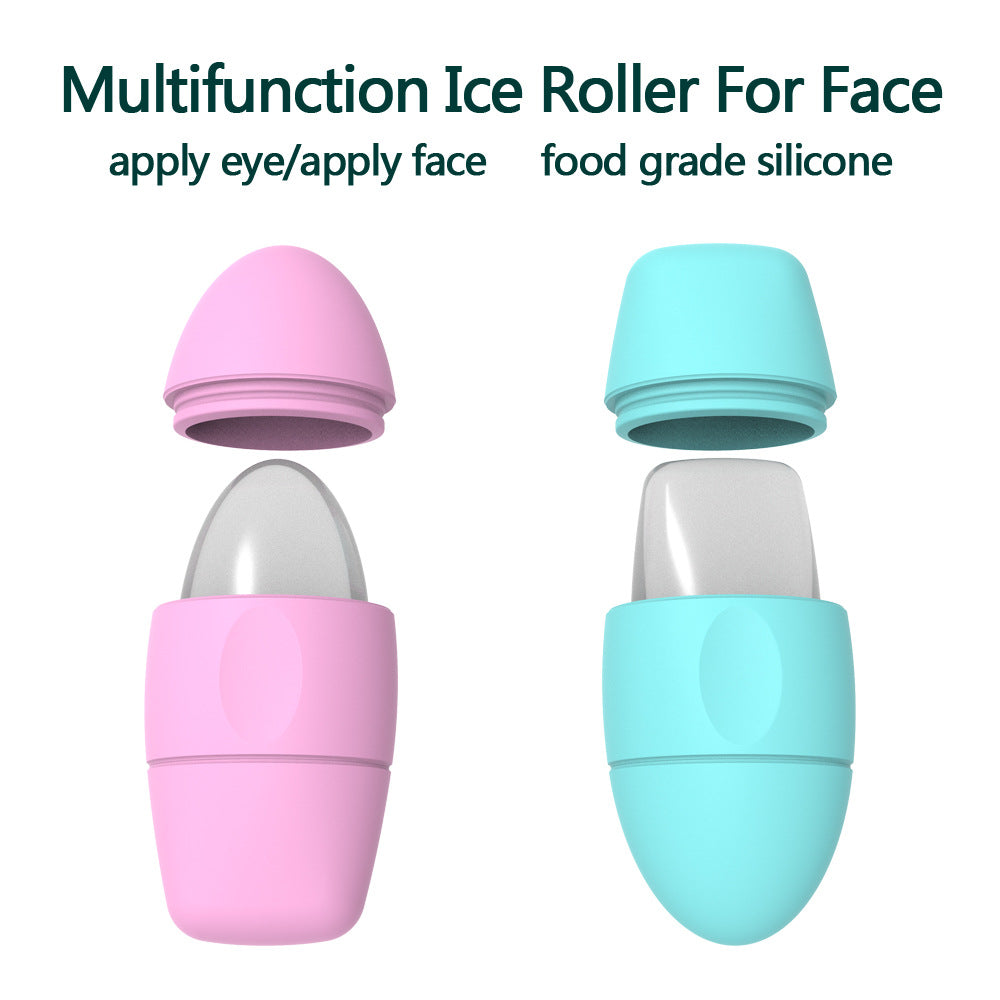 Ice roller for face in use