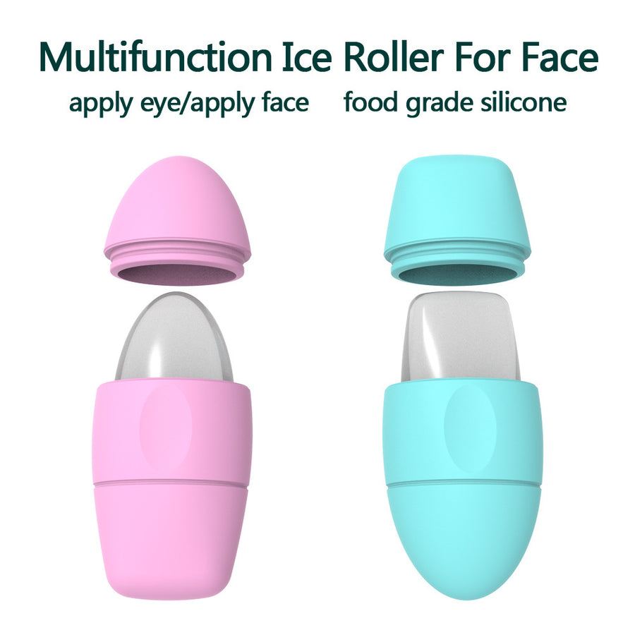 Ice roller for face in use