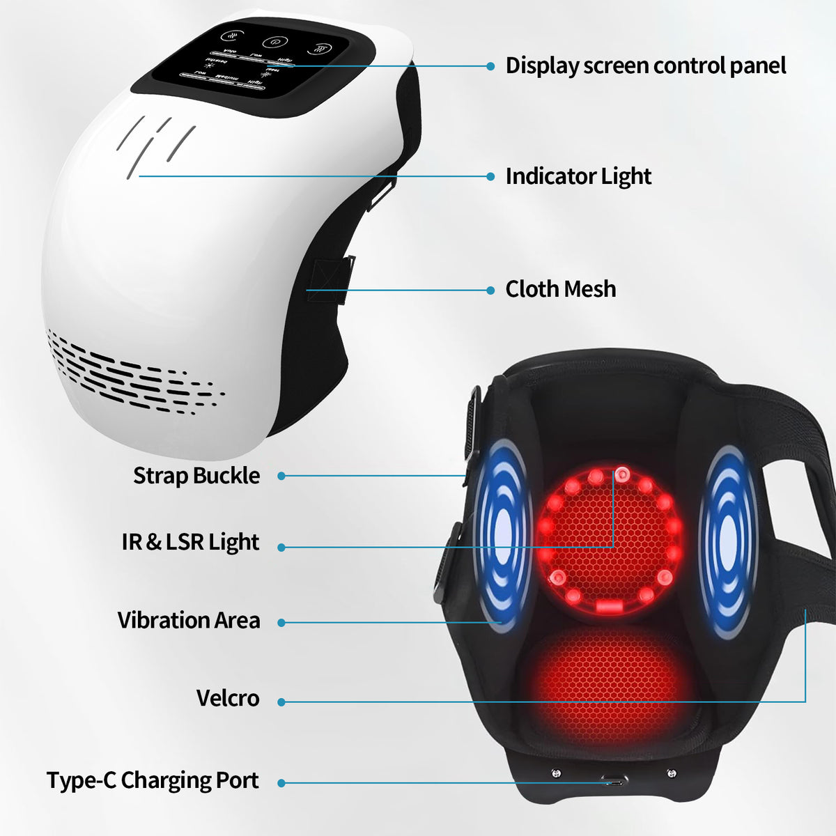 Cordless knee massager details
