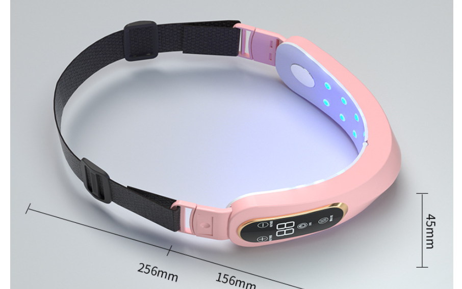 Face massager band with LED display and adjustable strap